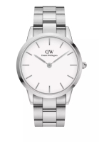 Daniel Wellington Iconic Link White Dial 40mm Men's Stainless Steel Watch with Link Strap - Sliver - 男士手錶 男錶 Watch for men - 丹尼爾惠靈頓DW OFFICIAL
