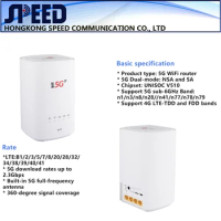 Original China Unicom 5G CPE VN007+ 2.3Gbps Wireless CPE 5G NSA/SA NR n1/n3/n8/n20/n21/n77/n78/n79 4G LTE Band1/3/8