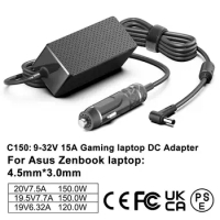 20V7.5A 19.5V7.7A 150W 4.5*3.0mm DC Adapter Car Charger For Asus Gaming Laptop UX535LH/I X571LI UM535QA UM535QE K6500ZC 12-24V