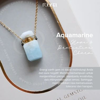 ROONA - Serene Charm Necklace Diffuser Original (Free Essential Oil) Kalung Batu Permata, Rantai Ber