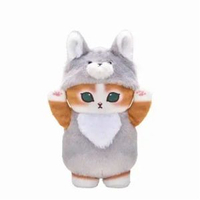 日本Mofusand 貓福珊迪 毛絨公仔 軟毛絨公仔擺設  絨毛玩具 動物（狼）約18cm 平行進口