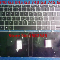 Free Shipping Original Laptop Keyboard for HP EliteBook 840 G3 845 G3 740 G3 745 G3 US Keyboard with Frame 819876-001 836307-001
