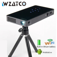WZATCO CT50 Portable Smart Home Theater Pocket Android OS Wifi HD LED Mini Projector For Full HD1080P MAX 4K Projector