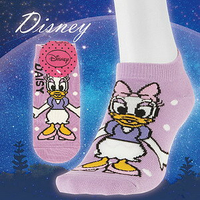 【沙克思】Disney 圓點底英字黛西鴨女滑板襪 特性：舒適棉混編織+迪士尼人氣卡通造型 (迪士尼  DAISY DUCK 襪子 女襪)