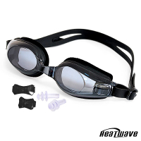 熱浪度數泳鏡-AQUASTAR矽膠防霧近視泳鏡(黑色700-1000度)