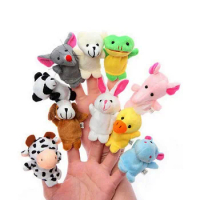 10 Pieces Animal Fingers Puppets Dolls Baby Kids Finger Plush Toy Puppet Tell Story Props Animal Model Children Birthday Gift