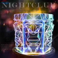 2024 Acrylic Bar Table The Discs Dj mixer LED Light Pioneer AKLIKE Controller Dj Stand Console Table Colorful Lighting Counter
