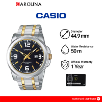 Jam Tangan Pria Casio MTP-1314SG-1A Black Dial Dual Tone Stainless Steel Band  Watches