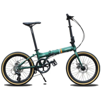 HITO-Folding Bicycle with Shock Absorption, Variable Speed, Off-Road Bicycle, Student Mountain Bikes, 20 in