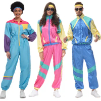 Couples Hippie Costume Male Women Carnival Halloween Party Vintage 70s 80s Retro Rock Hip-Hop Disco Clothing Suit Cosplay Outfit