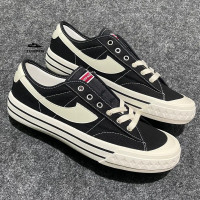 SEPATU COMPASS RETROGRADE LOW BLACK WHITE & VINTAGE BLACK WHITE