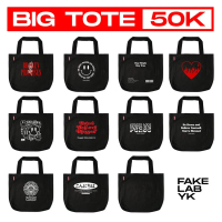 BLACK Fakelab Big Canvas Black Totebag / Beg Tote Hitam / Tas