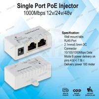 PoE Injector Passive Gigabit Power of Ethernet Splitter 12V 24V 48V
