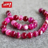 Necklace&amp;Bracelet 10mm Natural Purple Agate Onyx Beads Round DIY Loose Carnelian Stone 15inch Fashion Jewelry Making Design