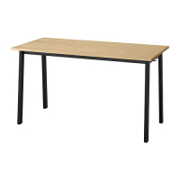 MITTZON 會議桌, 實木貼皮, 橡木/黑色