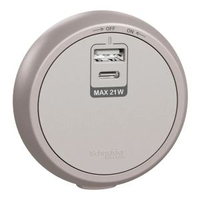 Schneider - Easy series 21W Type A+C USB 插座模組 A3J210UAC_LB