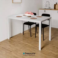 Dekoruma VANO Meja Kafe / Meja Kafe Kotak / Meja Cafe Outdoor 120x70cm - Putih