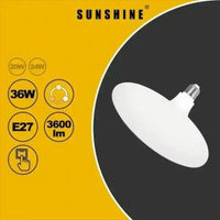 陽光 - [2件優惠裝]LED燈膽(UFO飛碟燈) - 36W / E27大螺頭 / 牆身開關三色溫 (不可調光暗及不可遙控) #LED燈泡 #LED飛碟燈 #LED天花板燈膽 (LUFOB-36E2