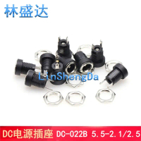 Palam Kuasa DC, DC-022B, 5.5 * 2.1 / 2.5MM, Nat Berulir Lubang Bulat 2-Pin, Soket Perempuan DC 2-Pin