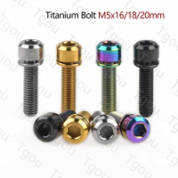 Tgou Titanium Bolt M5x16/18/20mm Hexagon Socket Head Screw with Washer for Bicycle Stem
