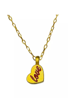 LITZ [SPECIAL] LITZ 999 (24K) Gold Love Pendant With 9K Yellow Gold Chain EP0285-N