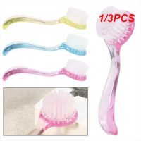 1/3PCS Gentle Nail Brush Nail Art UV Gel Powder Dust Clean Remover Brush With Plastic Handle Nail Care Round Head Makeup Brushes