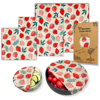 Sustainable BPA &amp; Plastic Free Beeswax Food Wrap Reusable Storage Wrap Organic Fruit Vegetable Cheese Food Wrapping Paper