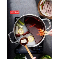 Stainless Steel Hot Plate Cookware Set Ramen Cooker, Hot Pot Soup Base Korean BBQ Multi Cooker Stainless Steel Pot Set