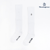 【Munsingwear】企鵝牌 女款白色百搭刺繡彈力中筒襪 MLRL0203