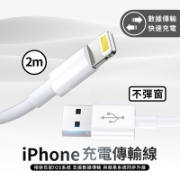 Apple 蘋果 Lightning to USB連接 傳輸充電線 200cm