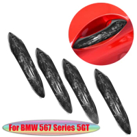 Forge Real Carbon Fiber Car Door Protection Cover Handle Trim For BMW F10 M5 F12 M6 F07 5GT 5 6 7 Series 2009 - 2014