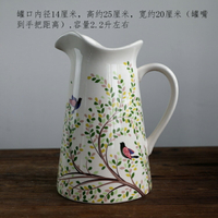 經典復古手繪陶瓷花瓶餐桌插鮮花瓶干花罐冷水壺涼開水茶壺擺件