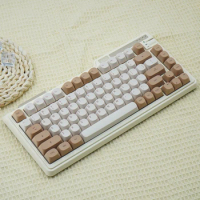 ECHOME Tiramisu Theme Keycap 123key Set PBT Custom Minimalist Keyboard Cap MA Profile KeyCap for Mechanical Keyboard Accessories