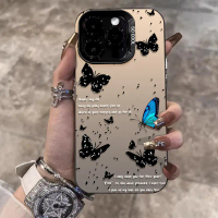 เคสโทรศัพท์ TPU ลายผีเสื้อ เข้ากันได้กับ Redmi 14C, 13, 13C, 12, 10, 9, 12C, 10A, 10C, 9A, 9C, 9t, 9