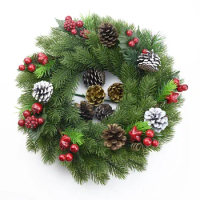 Plastic Pine Artificial Plants Flowers Home Christmas Garden wreath Wedding wall Diy Gifts Box Decoration Hot sales high quality