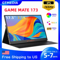 GTMEDIA 17.3 Inch 2.5K Portable Monitor 2560*1440 Gaming Monitor IPS QHD Screen 165Hz 100%sRGB Display Built-in Dual Speaker