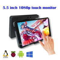 5.5 Inch Portable Monitor 1920x1080 Capacitive Touch Screen For Chromecast Android Set Top Box Raspberry Pi 4 4B Camera Display