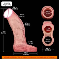 Realistic Pe nis Sleeve Size S M L XL Silicone Open-ended Di ck Sheath Ring Realistic Hollow Dildos