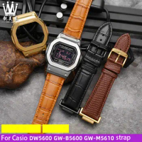 Leather watch belt for Casio G-Shock Square Watch strap dw5600 gw-m5610 ga-2100 modified leather watchband 16mm wristband chain