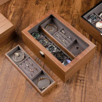 Luxury Wood Watch Boxes Organizer for Men Women Vintage Mechanical Watch Jewelry Storage Travel Gift