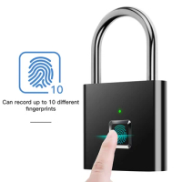 USB C Rechargeable Fingerprint Smart Padlock Keyless Door Lock Portable Fingerprint Lock for Bag Drawer Suitcase Gym School