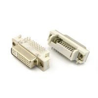 10PCS/Lot DVI24+5 DVI Female Adapter Socket/Jack Connector Horizontal-Type 90-Degrees