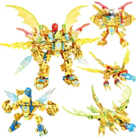 Super Armor Robot Building Blocks Dragon KAI JAY ZANE Military Warrior Mecha Figures Bricks Compatible Legoboys Kids Toys Gifts