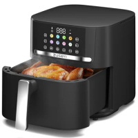 Air Fryer, ZUSBYI 6.5QT Air Fryer Oven With Smart Coloful Screen, 12 in 1 Customizable Functions, 1-Touch Digital Display