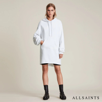 【ALLSAINTS】LILA 純棉厚實口袋連帽衛衣式洋裝-白(舒適版型)
