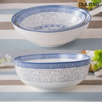 新款陶瓷7/8吋面碗斗碗護邊大湯碗中式家用餐具富貴園釉中彩