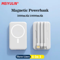 Magnetic Wireless Power Bank 10000mAh/5000mAh Fast Charger USB C External Spare Battery Macsafe Powerbank For iPhone 14 Xiaomi