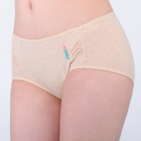 思薇爾 彩棉系列M-XL素面中低腰平口內褲(蜂蜜膚)