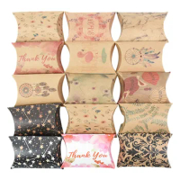 10/20Pcs Kraft Paper Pillow Candy Box Wedding Favors Candy Gift Packaging Box For Baby Shower Birthday Party Gifts Jewelry Decor
