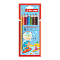 STABILO 德國 思筆樂 aquacolor 水彩樂色鉛筆 12色組 / 盒 1612-6